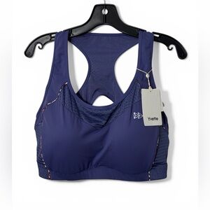Yvette Navy Racerback High-Impact Sports Bra